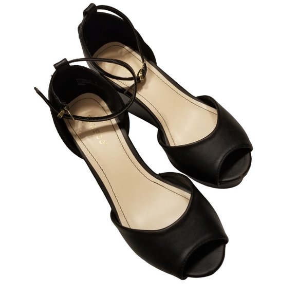 Platform Sandals Ankle Strap Peep Toe Wedge US 6 Bamboo - Picture 2 of 15